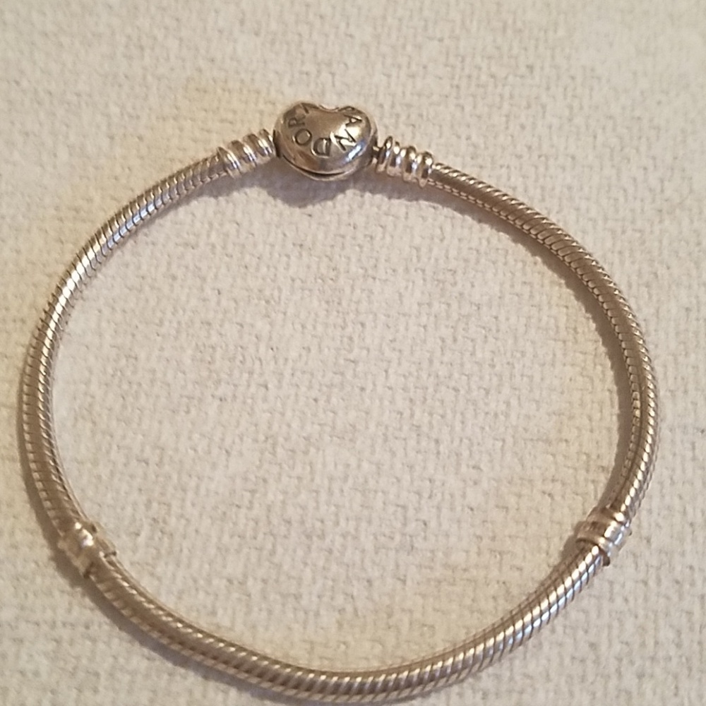 Pandora Bracelet Heart Clasp Sterling Silver